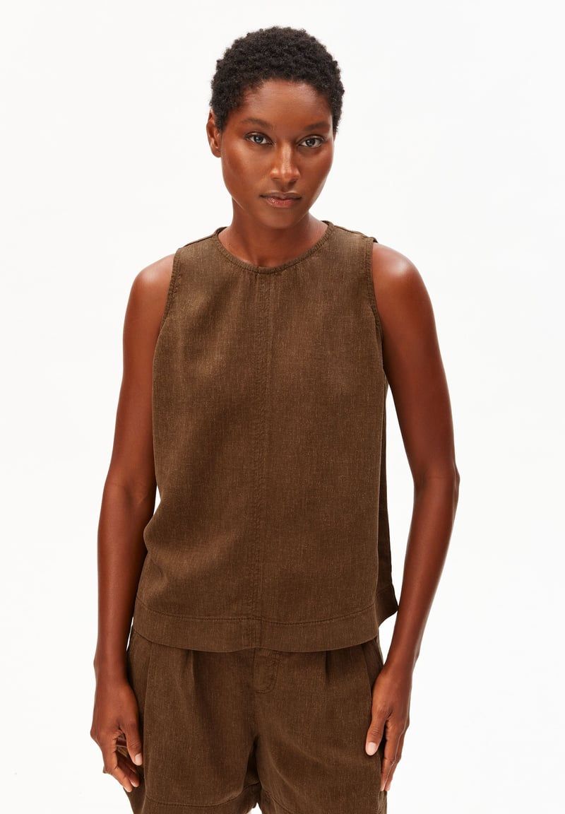 PIÑAYARN® BLEND GMT DYE TOP | dried palm by ARMEDANGELS, 75% Lyocell, 25% Other