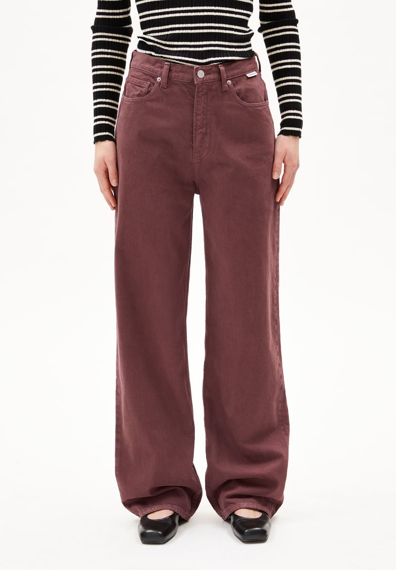 ENIJAA HIGH WAIST WIDE JEAN | dark berry by ARMEDANGELS, 100% Cotton