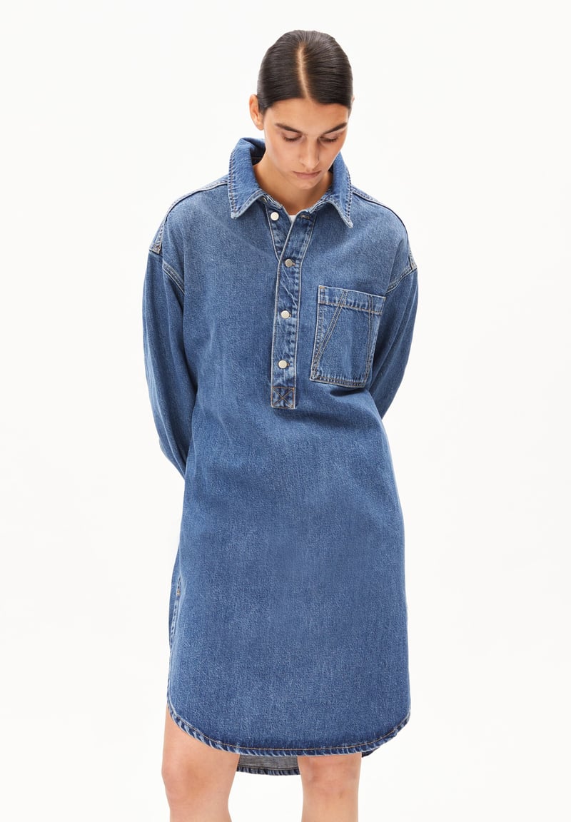 OVERSIZED DENIM SHIRT DRESS | bay by ARMEDANGELS, 46% Cotton, 43% Lyocell, 11% Hemp