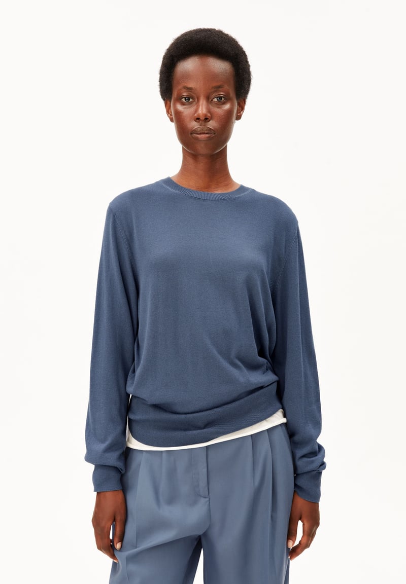 FINE KNIT SWEATER | dusty moon by ARMEDANGELS, 50% Cotton, 50% Lyocell