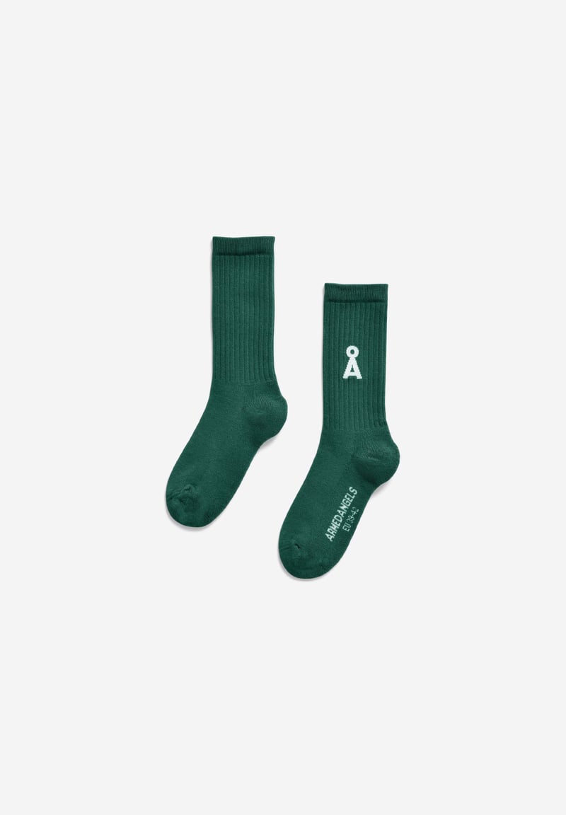 SAAMUS SHORT SOCKS | emerald green by ARMEDANGELS, 78% Cotton, 20% Nylon, 2% Elastane