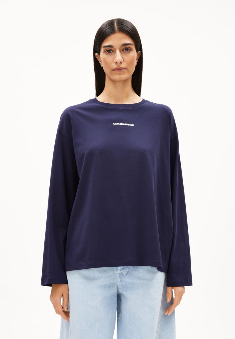 FIETAA DIFFERENCE LONGSLEEVE | tinted navy by ARMEDANGELS, 100% Cotton
