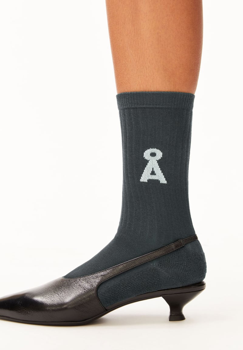 SAAMUS BOLD SOCKS | space steel by ARMEDANGELS, 78% Cotton, 20% Nylon, 2% Elastane