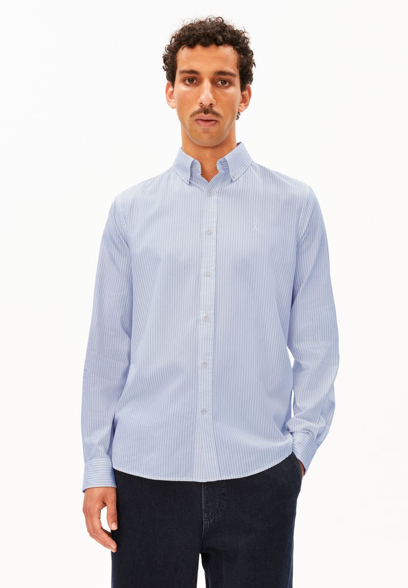 QUAASA STRIPE LONGSLEEVE SHIRT | dark morning by ARMEDANGELS, 100% Cotton