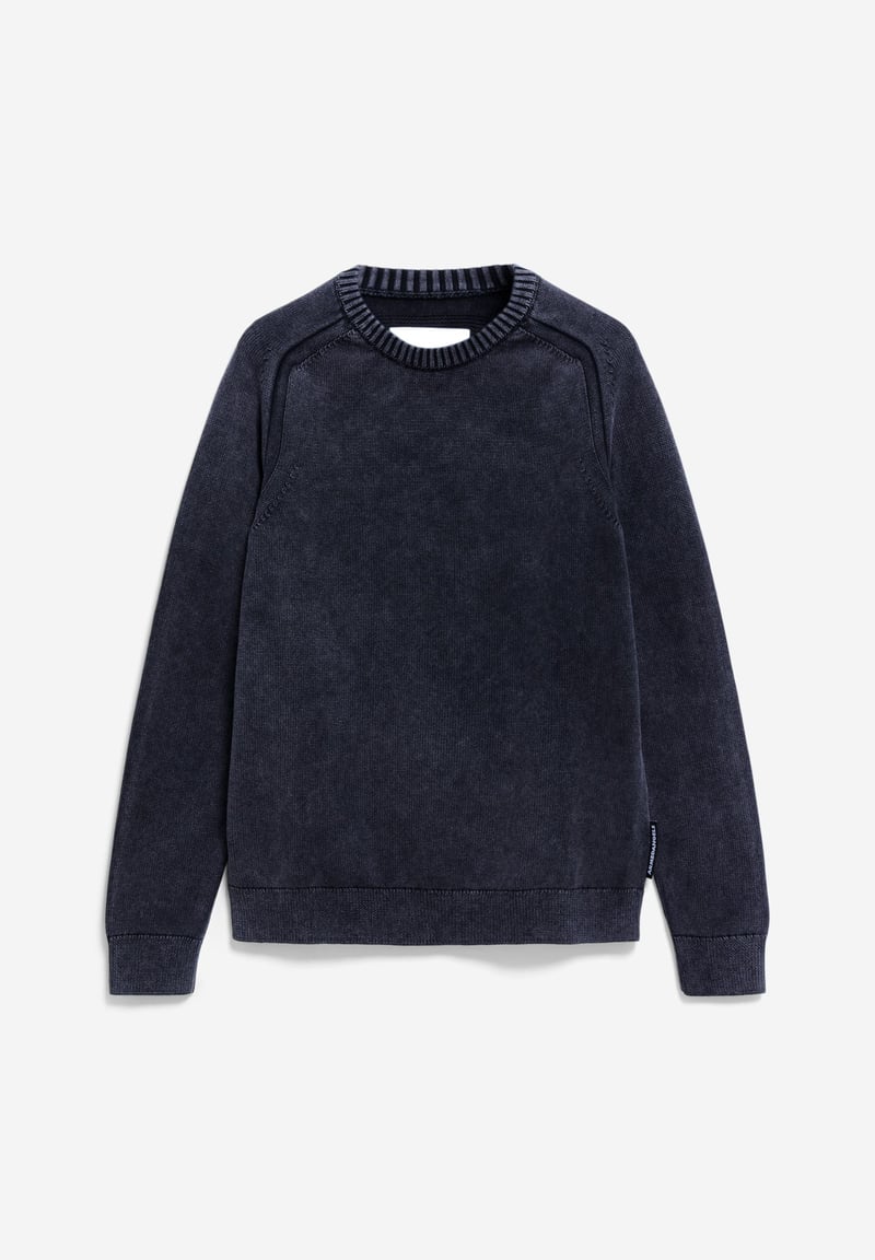 VAANJO GMT DYE KNIT SWEATER | night sky by ARMEDANGELS, 100% Cotton