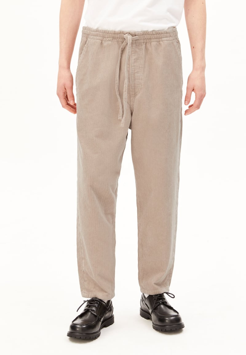 PULL-ON TAPERED CORD PANTS | sandstone by ARMEDANGELS