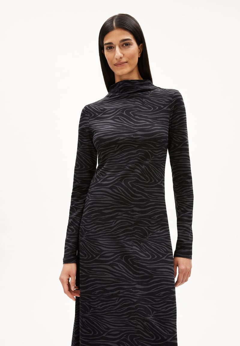 DAILIMAA ZEBRARAA DRESS | black by ARMEDANGELS, 96% Cotton, 4% Elastane