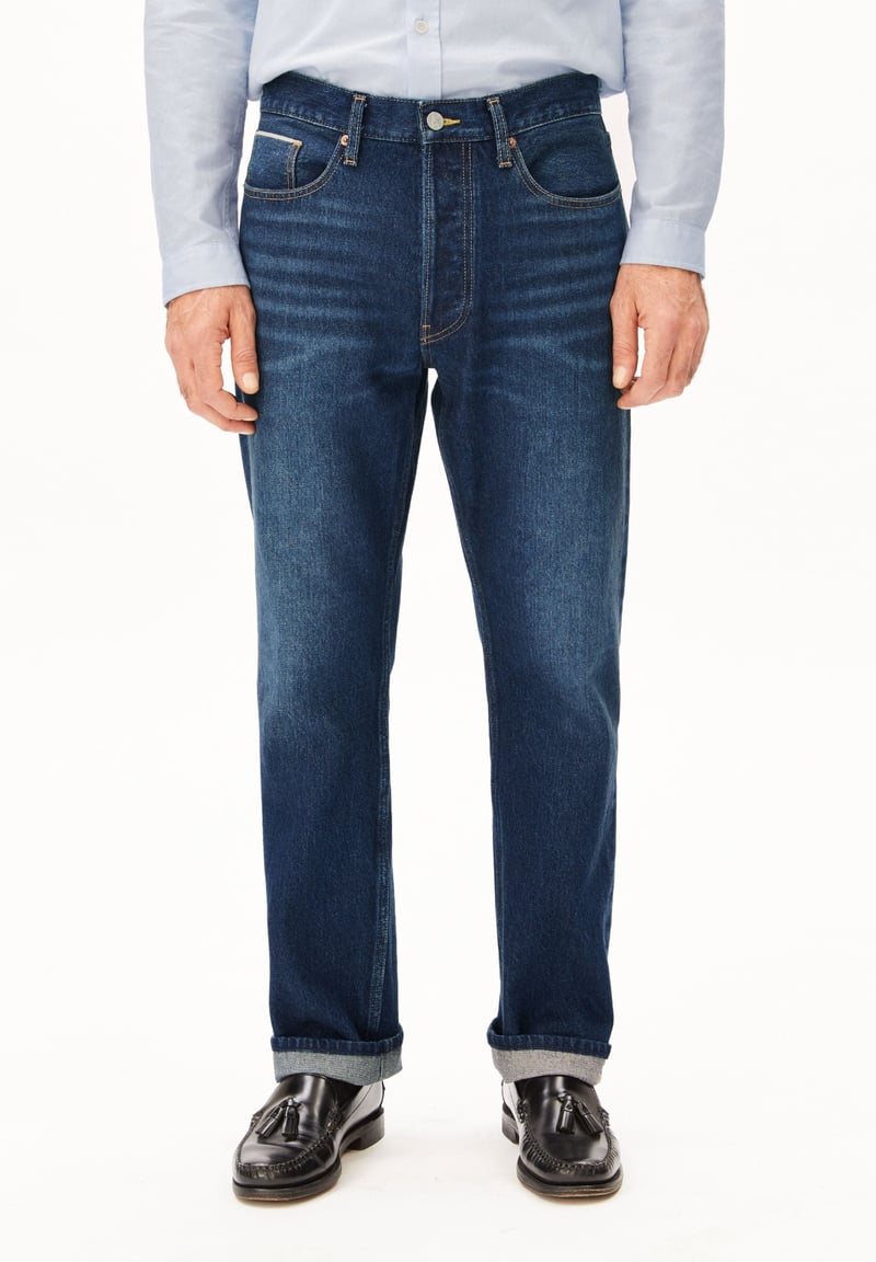 MAADOX SELVEDGE STRAIGHT JEANS | midnight air by ARMEDANGELS, 100% Cotton