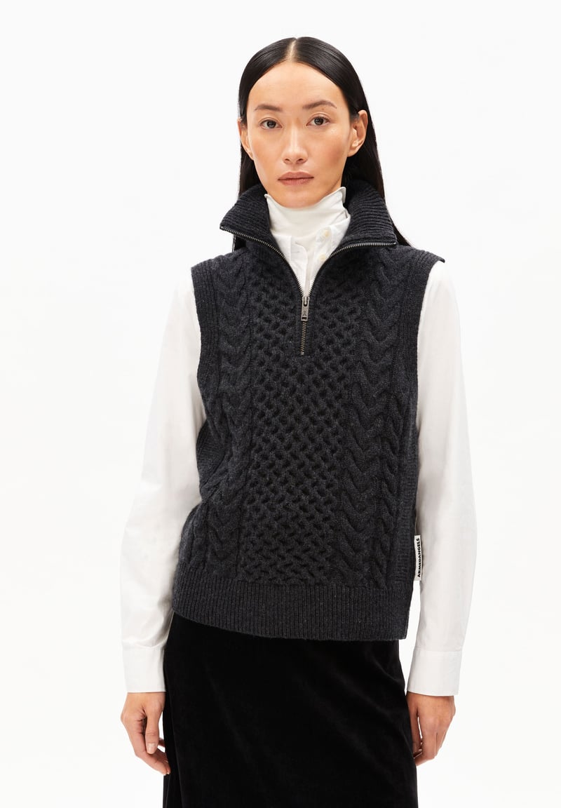 OLAIAAS CABLE| steel melange by ARMEDANGELS, 100% Wool