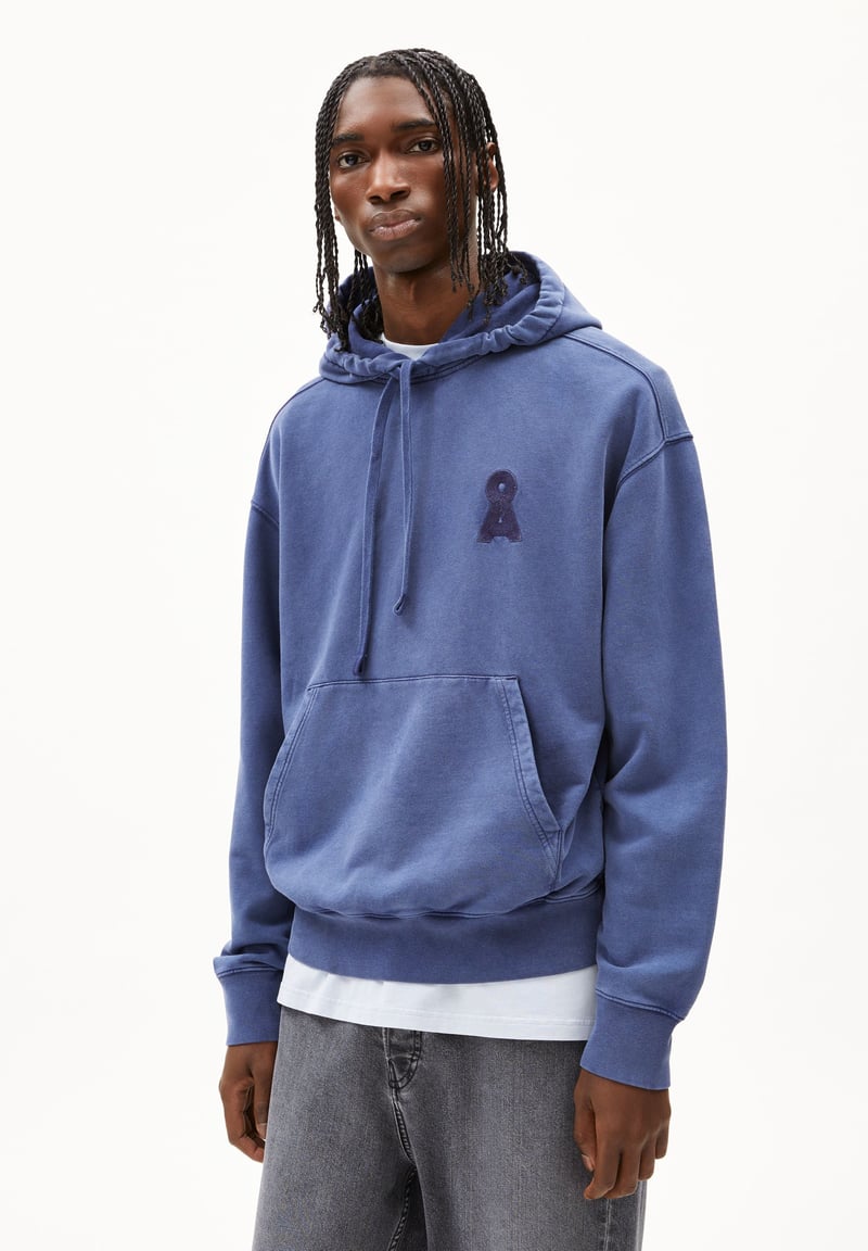 ICONIC Å KIRAAN GMT DYE HOODIE | blue noon washed by ARMEDANGELS, 100% Cotton