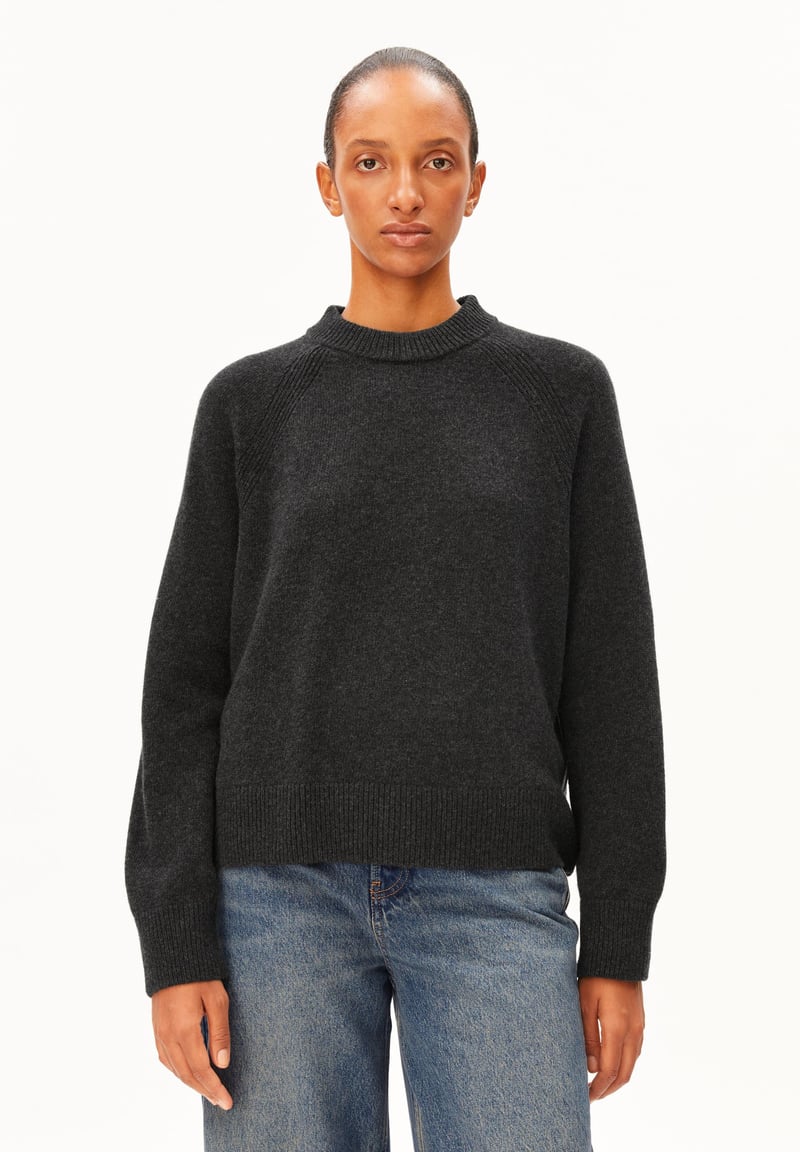 WOOL KNIT SWEATER | steel melange by ARMEDANGELS, 100% Wool