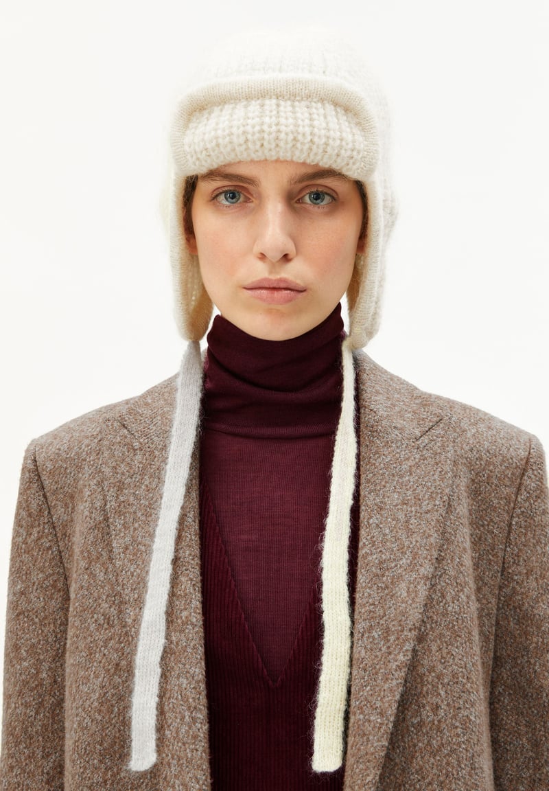 BEAATRICE KNIT HAT | oatmilk by ARMEDANGELS, 50% Wool, 50% Mohair