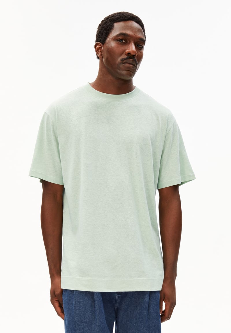 MAARKOS LINEN BLEND T-SHIRT | foam by ARMEDANGELS, 70% Cotton, 30% Linen