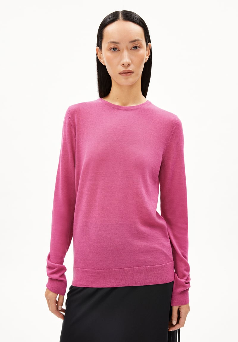 ELDIAA MERINO KNIT SWEATER | crushed berry by ARMEDANGELS, 100% Wool