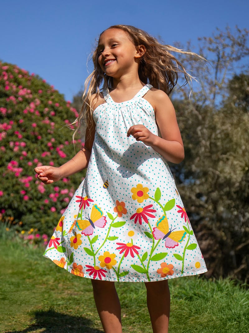 Myra Twirly Dress by Frugi, 100% Cotton