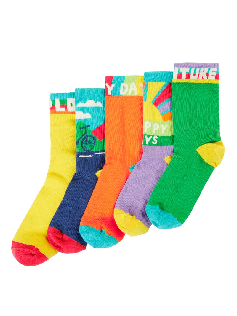 Sunnie Socks 5 Pack by Frugi, 90% Cotton, 8% Nylon, 2% Elastane