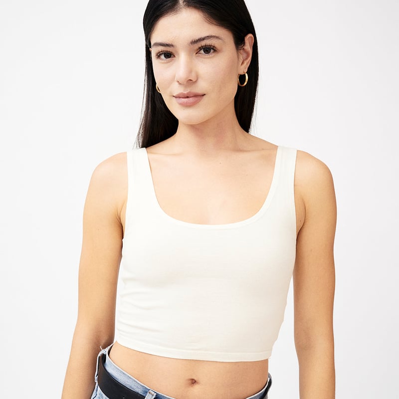 Fitted Crop Top by Groceries Apparel, 92% Cotton, 8% Elastane