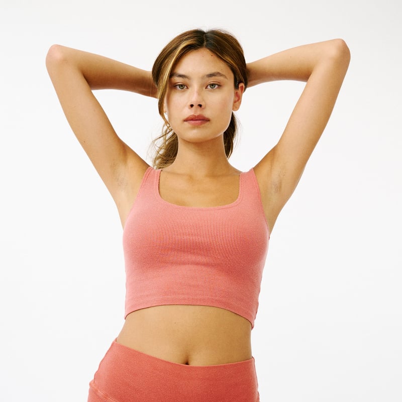 Ribbed Fitted Crop by Groceries Apparel, 66% Lyocell, 28% Cotton, 6% Elastane