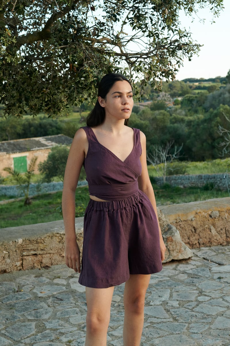 High Waisted Linen Shorts – Kim by LinenFox, 100% Linen