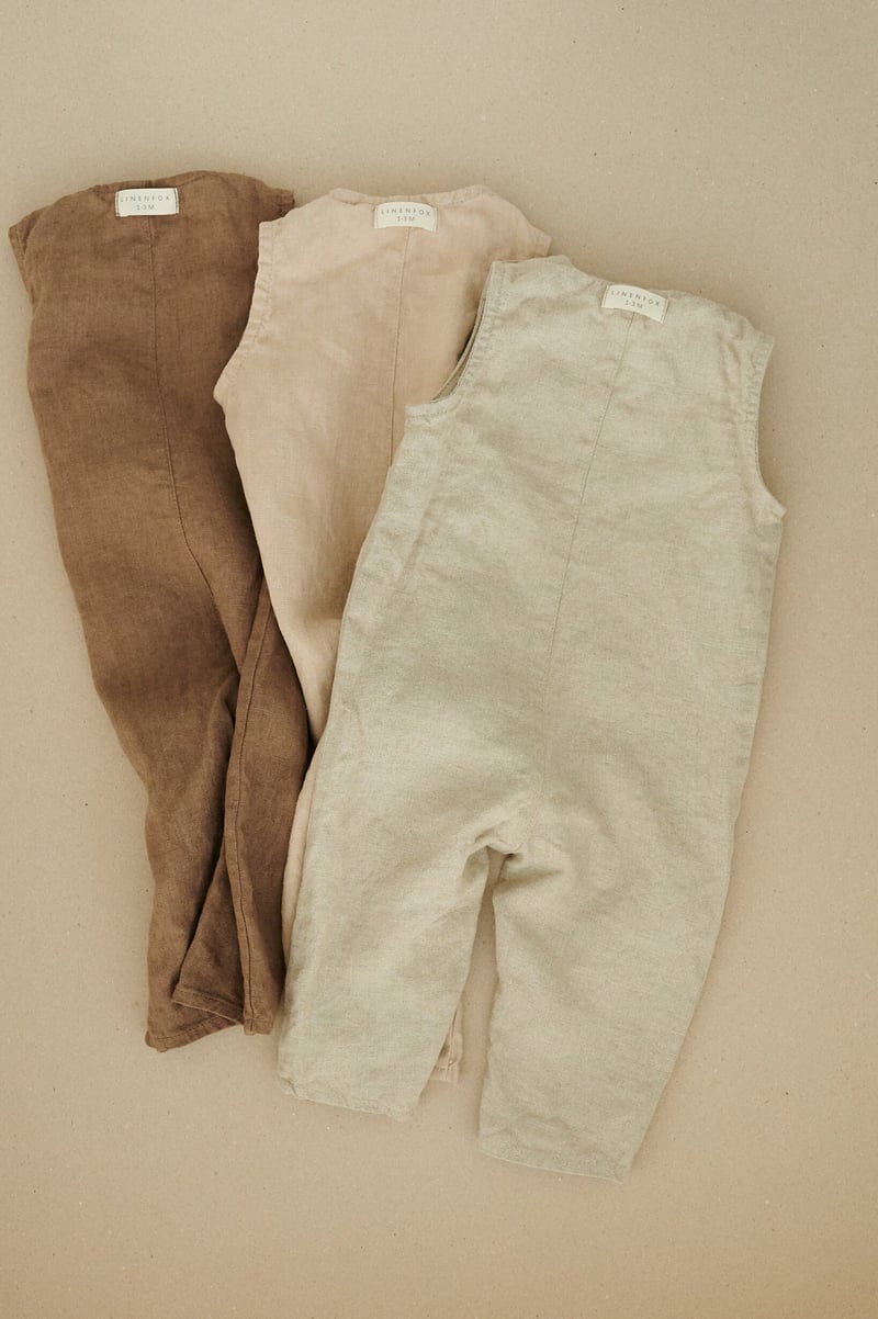 Rob Linen Baby Jumpsuit by LinenFox, 100% Linen