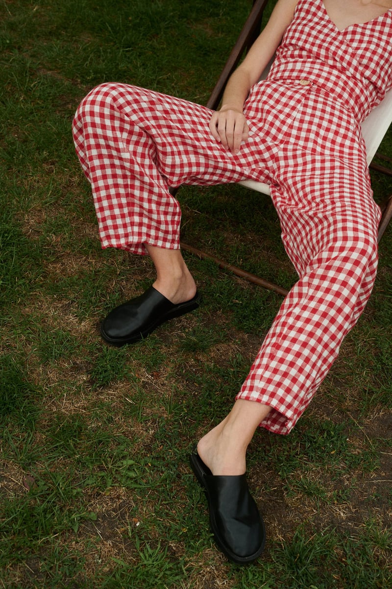 Gingham Pants Frankie by LinenFox, 100% Linen