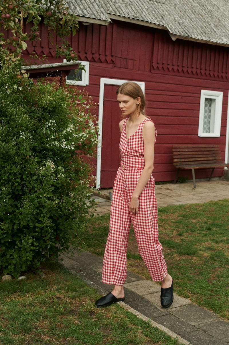 Gingham Pants Frankie by LinenFox, 100% Linen