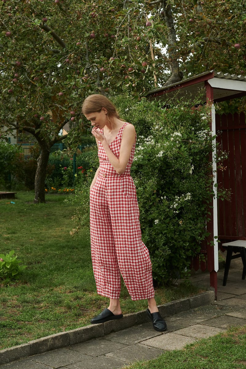 Gingham Pants Frankie by LinenFox, 100% Linen