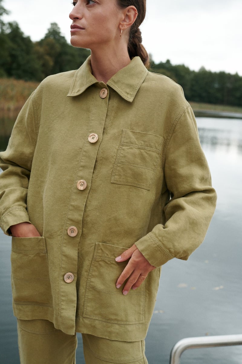 Bill Heavy Linen Jacket by LinenFox, 100% Linen