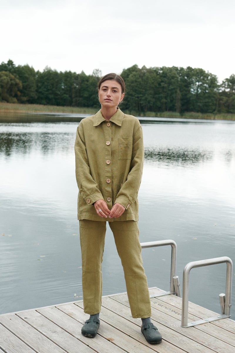 Bill Heavy Linen Jacket by LinenFox, 100% Linen