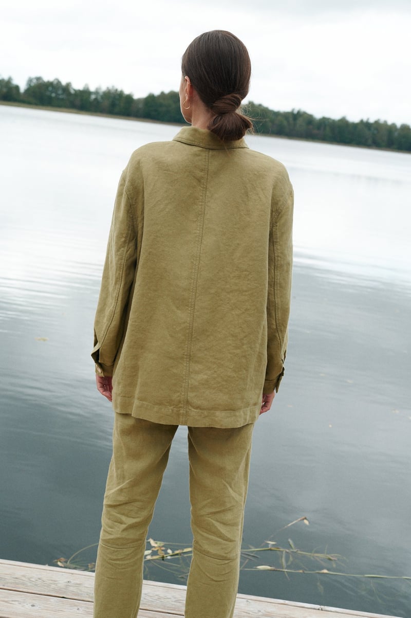 Bill Heavy Linen Jacket by LinenFox, 100% Linen