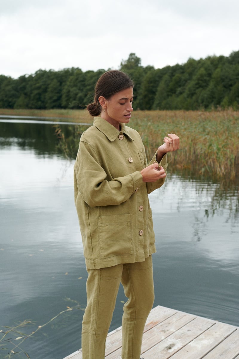Bill Heavy Linen Jacket by LinenFox, 100% Linen