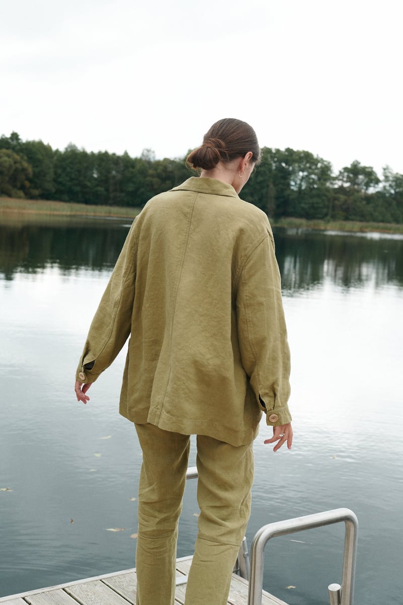 Bill Heavy Linen Jacket by LinenFox, 100% Linen