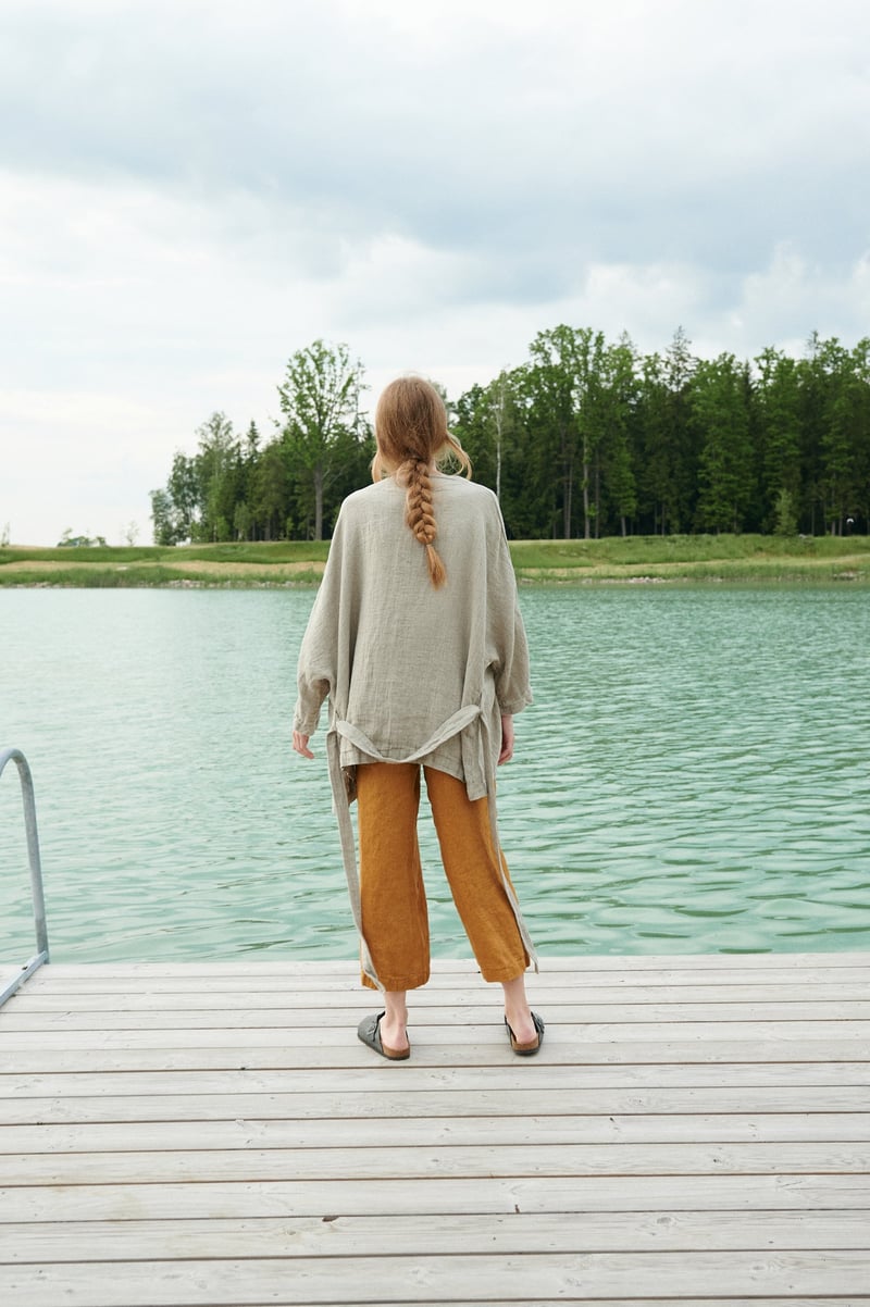 Rene Waffle Linen Jacket by LinenFox, 100% Linen