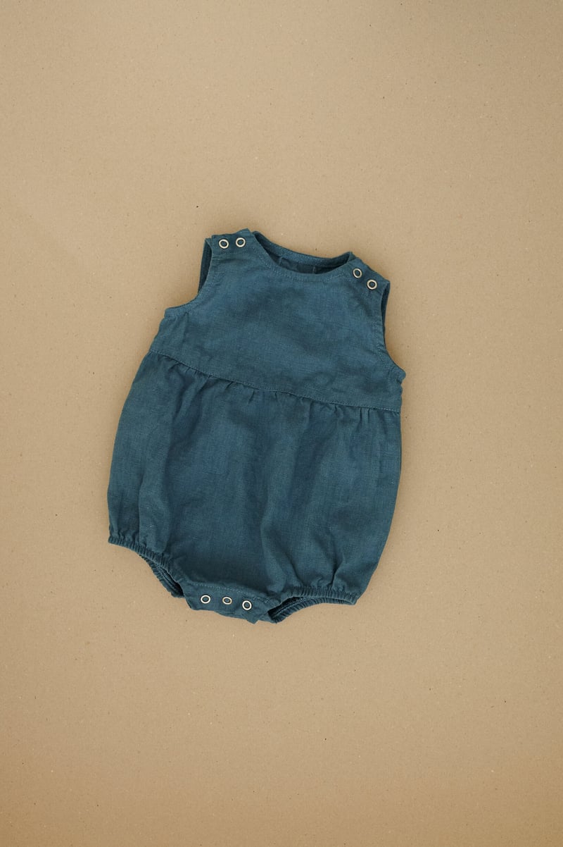 Juno Linen Baby Romper by LinenFox, 100% Linen