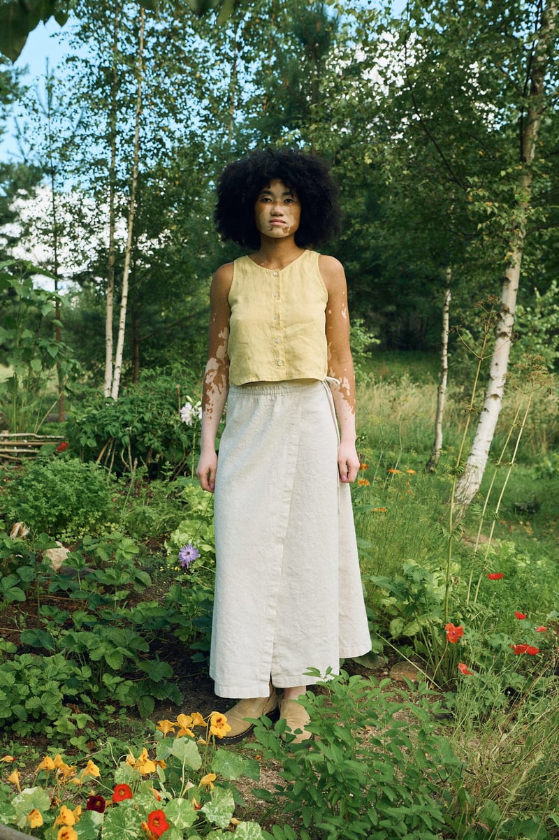 Cropped Linen Top by LinenFox, 100% Linen