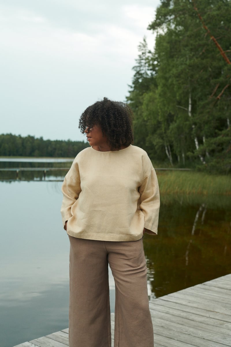Harper Linen Wool Blend Tunic by LinenFox, 85% Linen, 15% Wool
