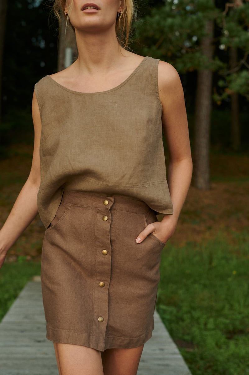 Sami Heavy Linen Skirt by LinenFox, 100% Linen