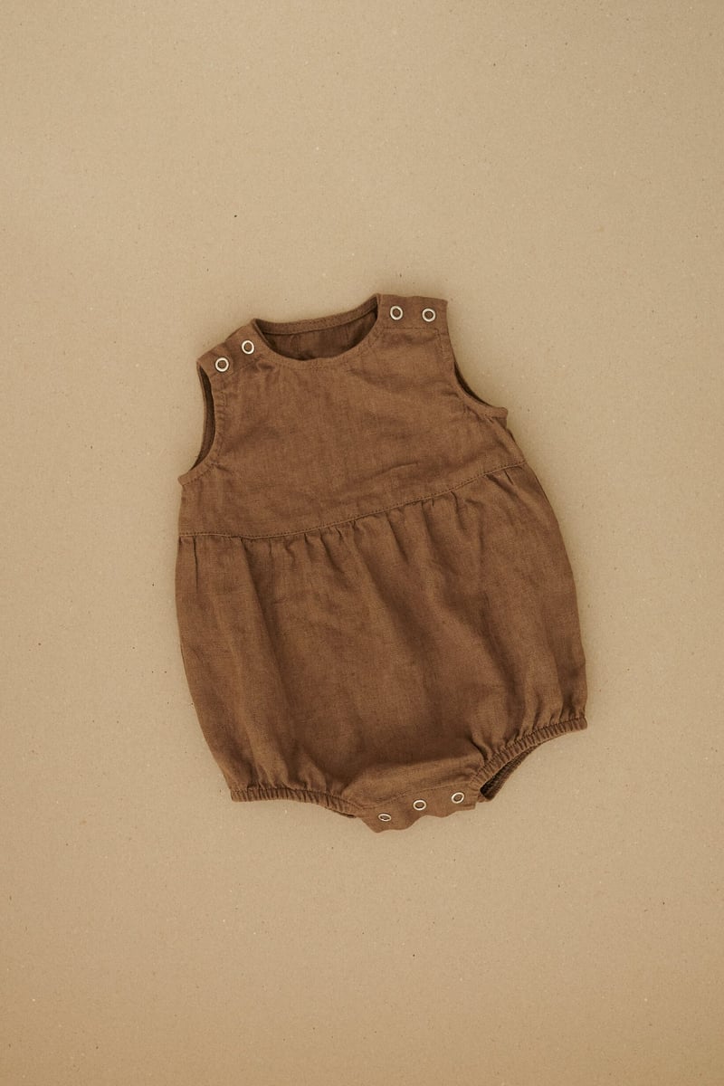 Juno Linen Baby Romper by LinenFox, 100% Linen