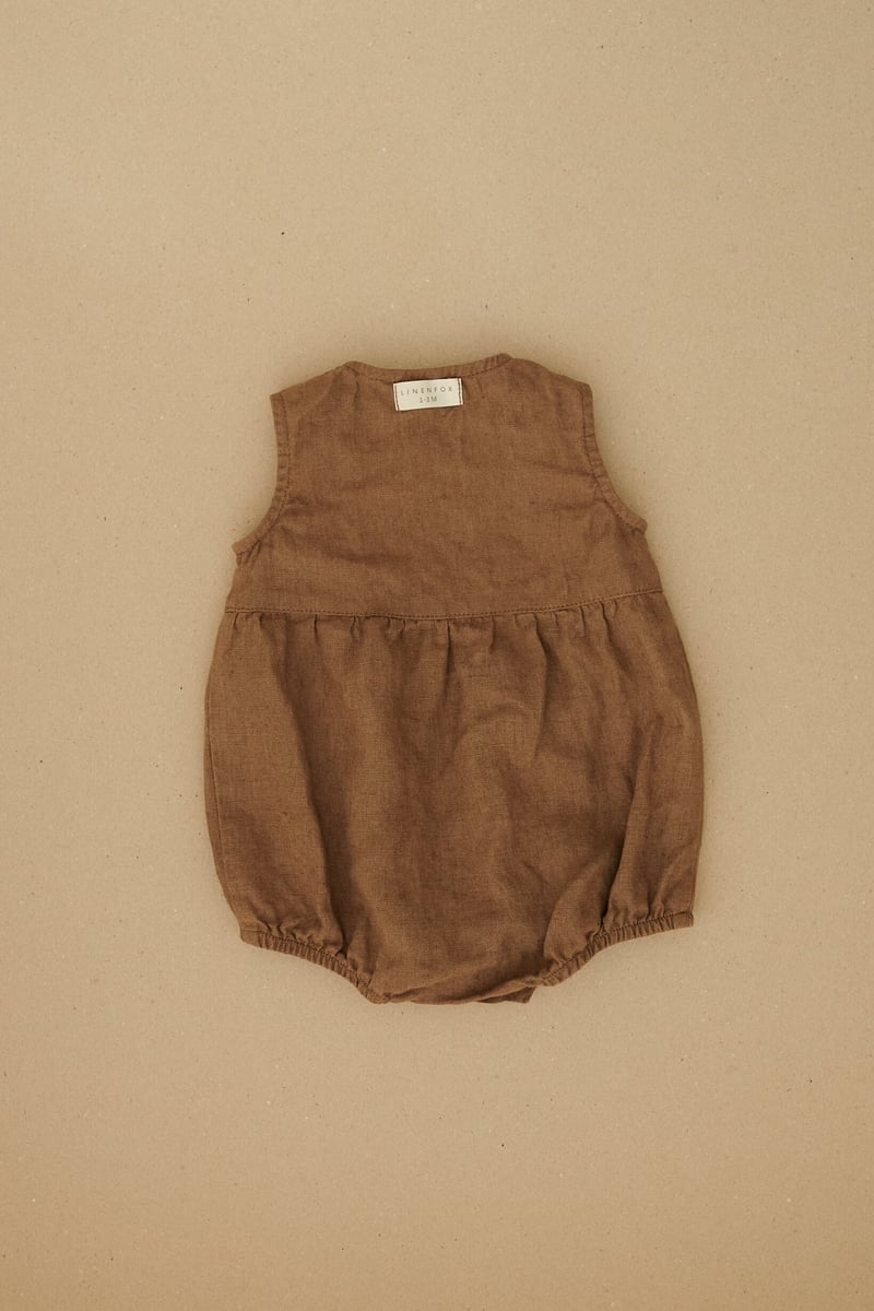 Juno Linen Baby Romper by LinenFox, 100% Linen