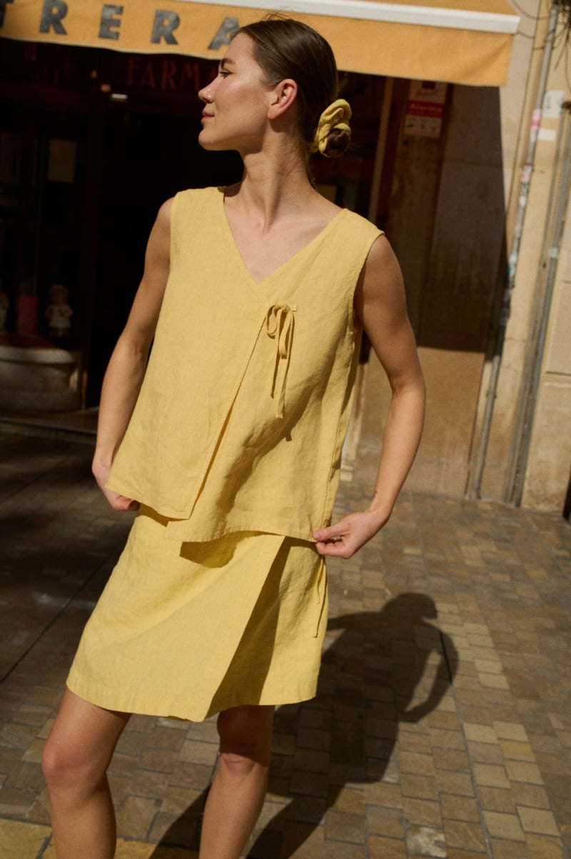 Linen Wrap Skirt – Cali by LinenFox, 100% Linen