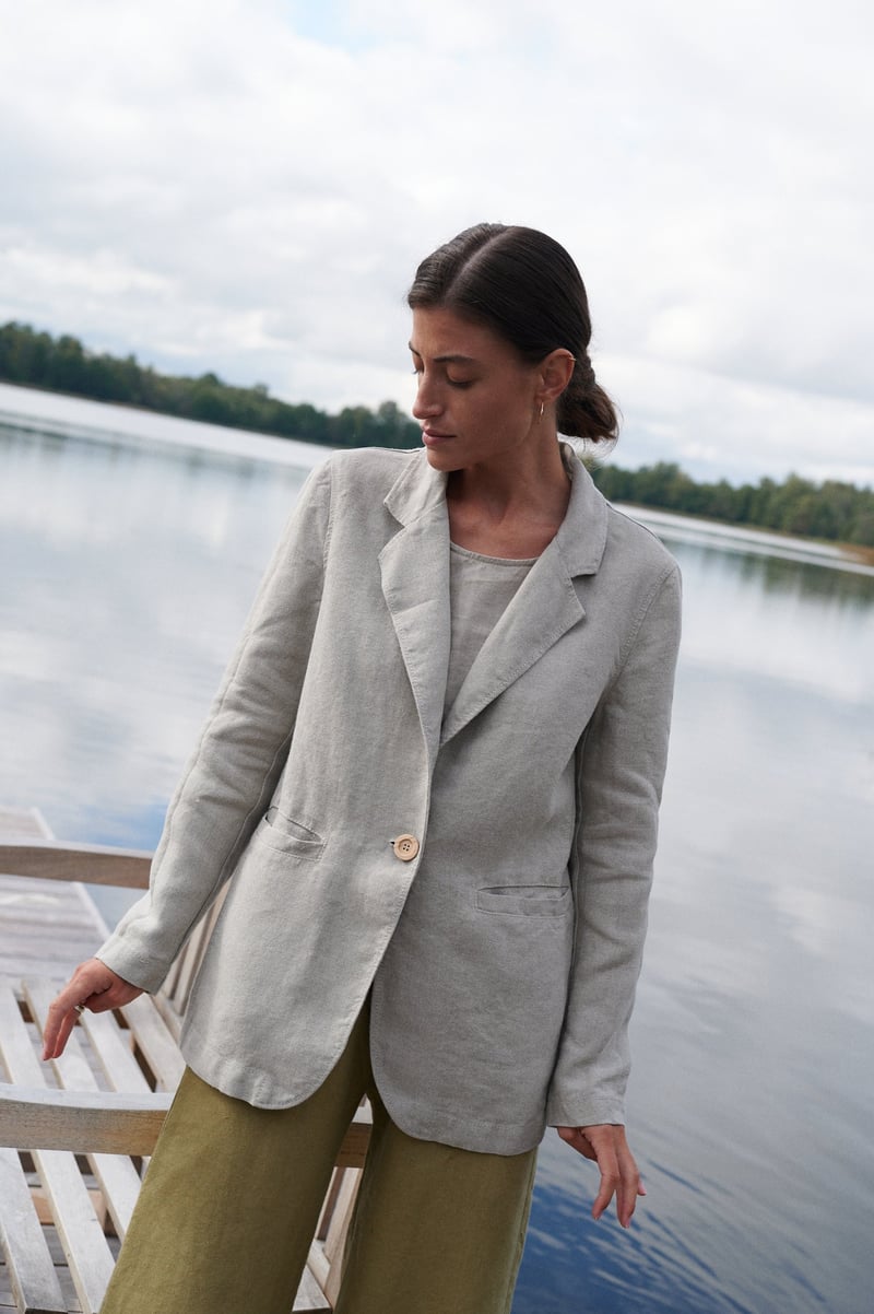 Paula Heavy Linen Jacket by LinenFox, 100% Linen