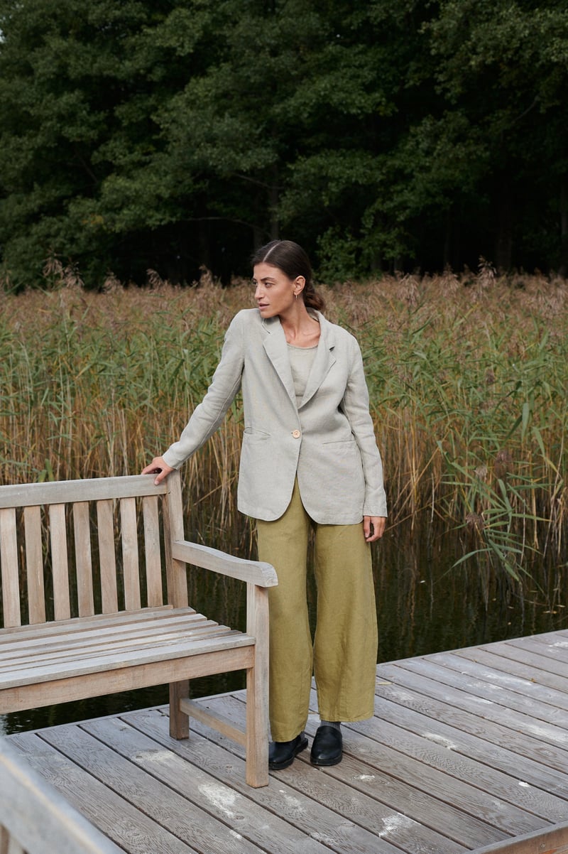 Paula Heavy Linen Jacket by LinenFox, 100% Linen