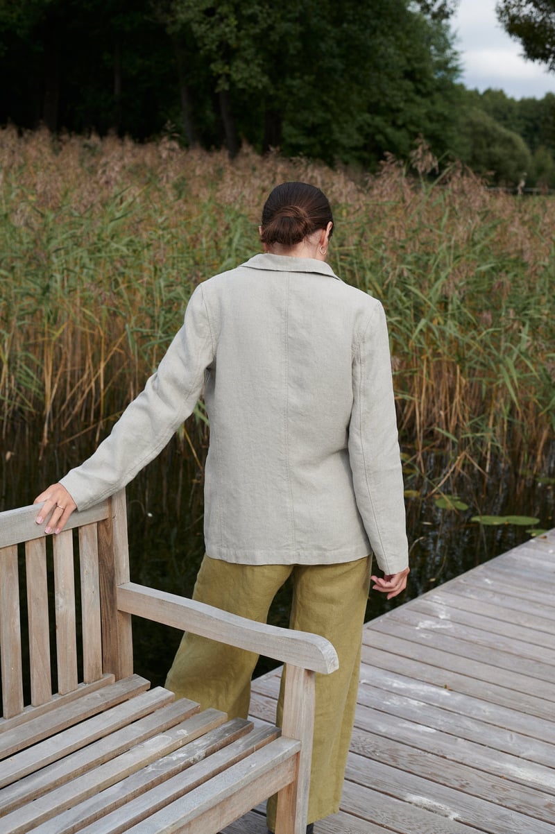 Paula Heavy Linen Jacket by LinenFox, 100% Linen