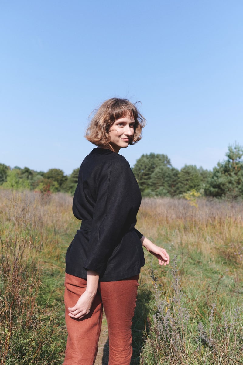 Rene Heavy Linen Jacket by LinenFox, 100% Linen