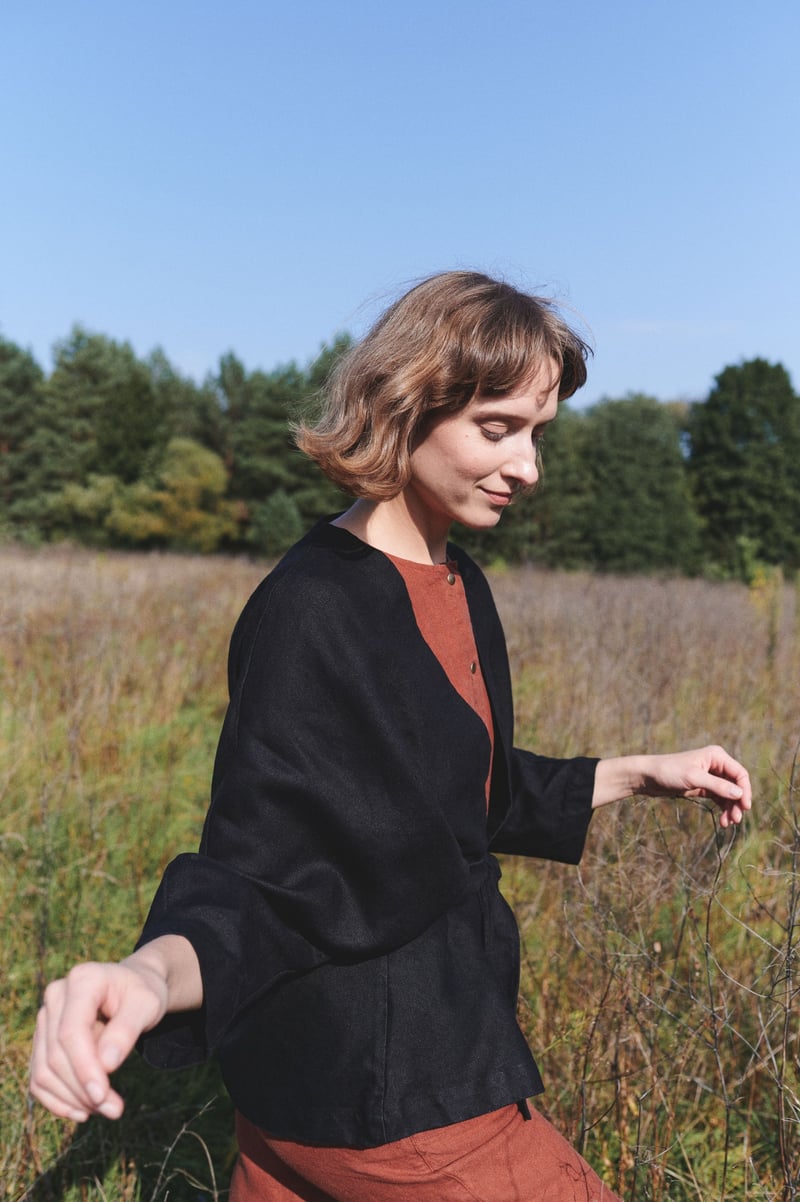 Rene Heavy Linen Jacket by LinenFox, 100% Linen