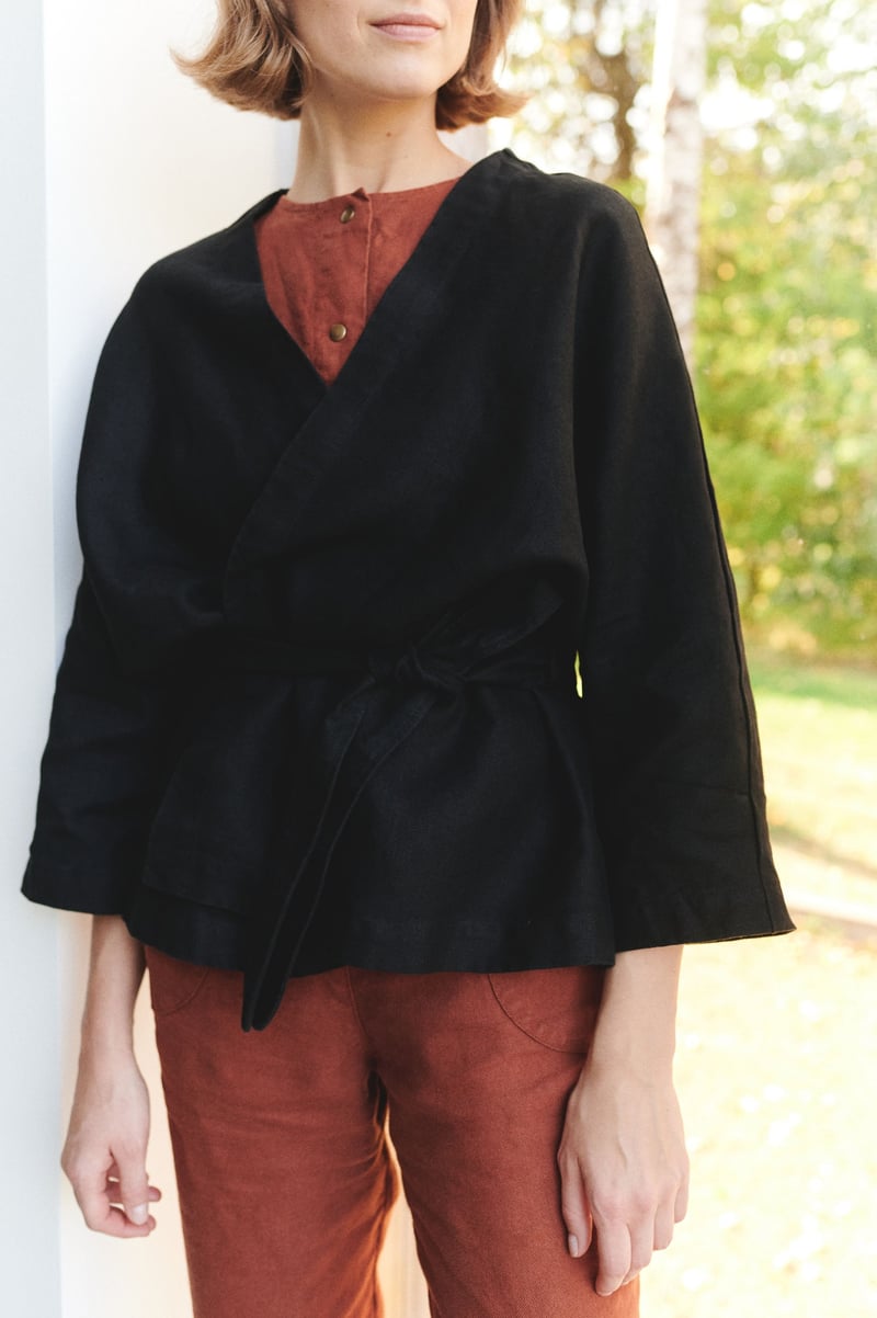 Rene Heavy Linen Jacket by LinenFox, 100% Linen