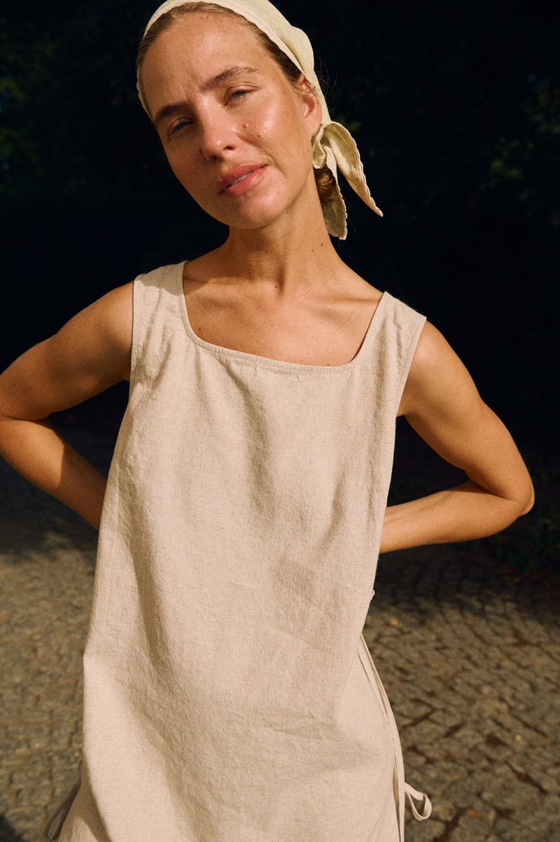 Midi Dress – Ella by LinenFox, 53% Cotton, 47% Linen
