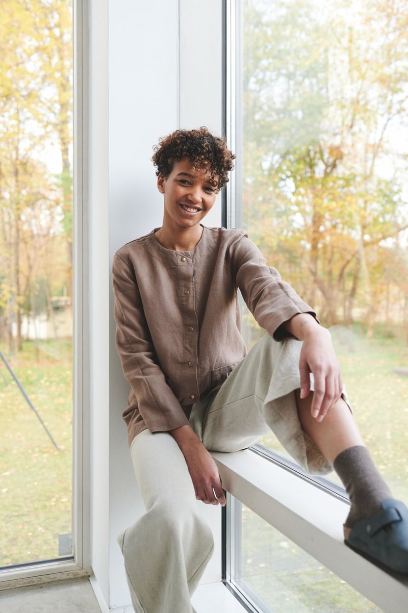 Leone Heavy Linen Jacket by LinenFox, 100% Linen