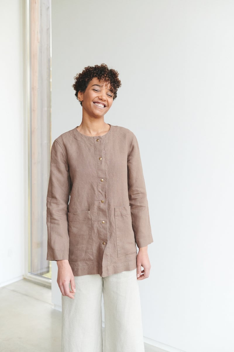 Leone Heavy Linen Jacket by LinenFox, 100% Linen
