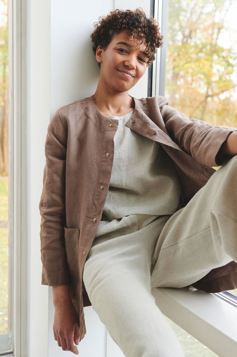 Leone Heavy Linen Jacket by LinenFox, 100% Linen
